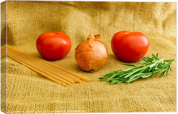 Pasta and tomato Canvas Print by Darrell Evans
