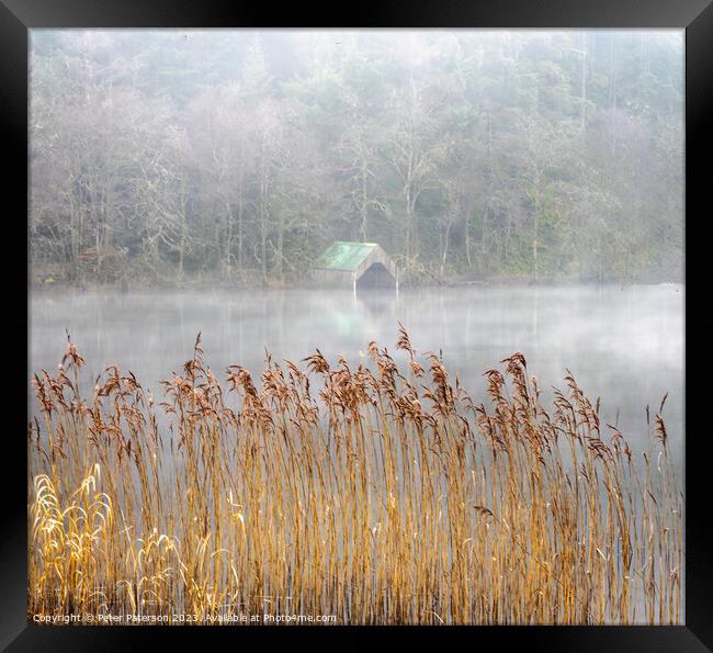 Misty Loch Ard Framed Print by Peter Paterson