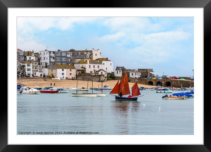 The Harbour St Ives Cornwall  Framed Mounted Print by David Belcher