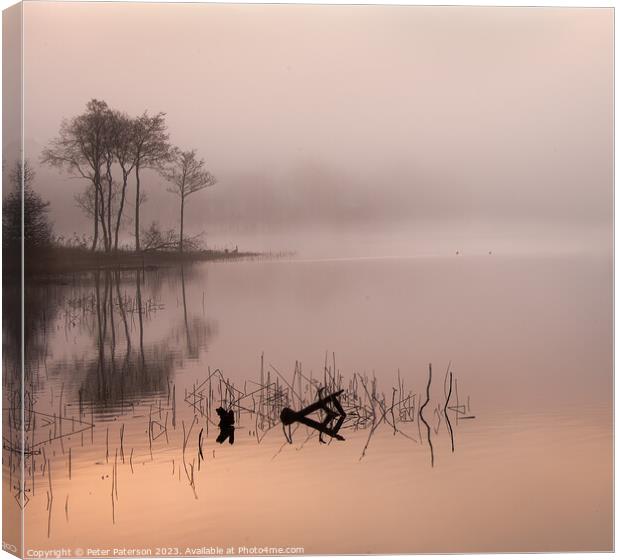 Loch Ard Sunrise Canvas Print by Peter Paterson