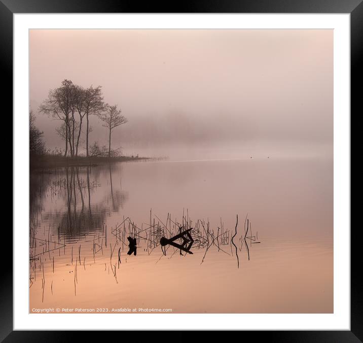 Loch Ard Sunrise Framed Mounted Print by Peter Paterson