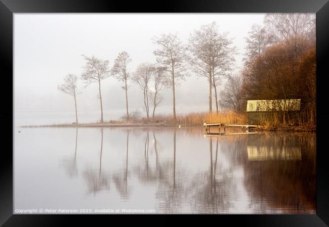 Misty Loch Ard Framed Print by Peter Paterson