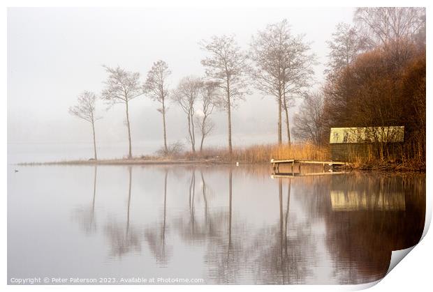 Misty Loch Ard Print by Peter Paterson