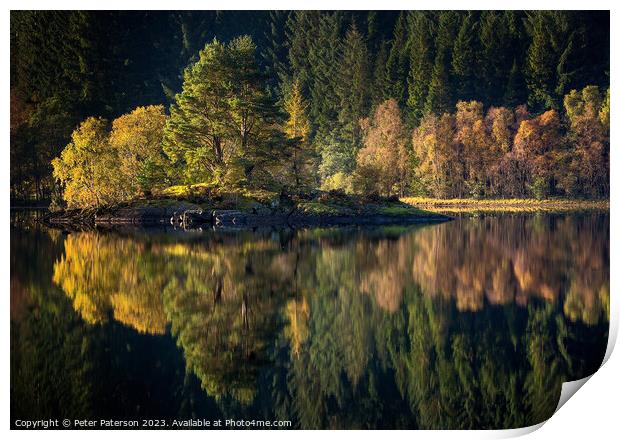 Autumn colour on Loch Chon  Print by Peter Paterson