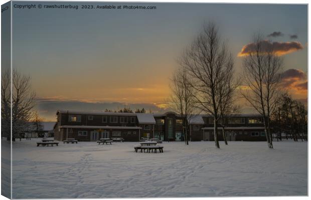 Chasewater Innovation Centre In The Snow Canvas Print by rawshutterbug 