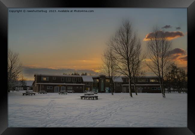 Chasewater Innovation Centre In The Snow Framed Print by rawshutterbug 