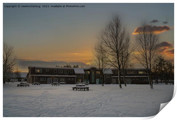 Chasewater Innovation Centre In The Snow Print by rawshutterbug 