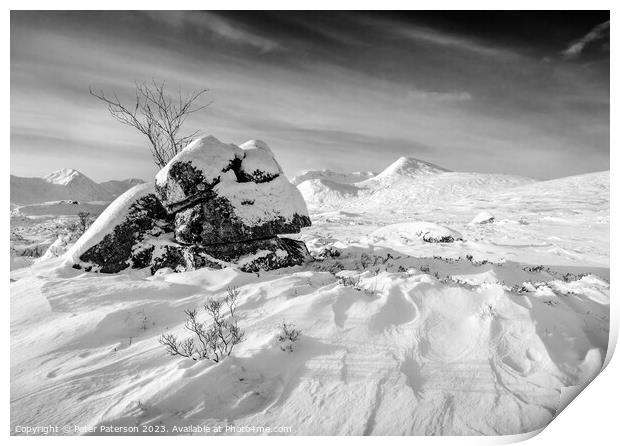 Winter on Rannoch Moor Print by Peter Paterson