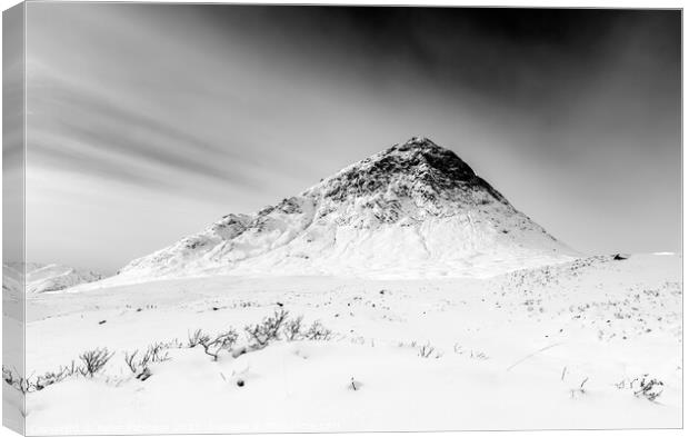 Buachaille Etive Mor in Winter Canvas Print by Peter Paterson