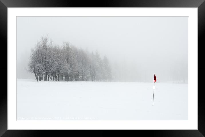 Snow covered Golf Course Framed Mounted Print by Peter Paterson