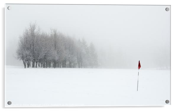 Snow covered Golf Course Acrylic by Peter Paterson