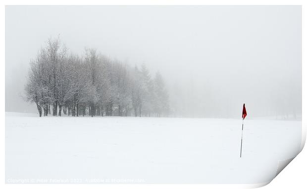 Snow covered Golf Course Print by Peter Paterson