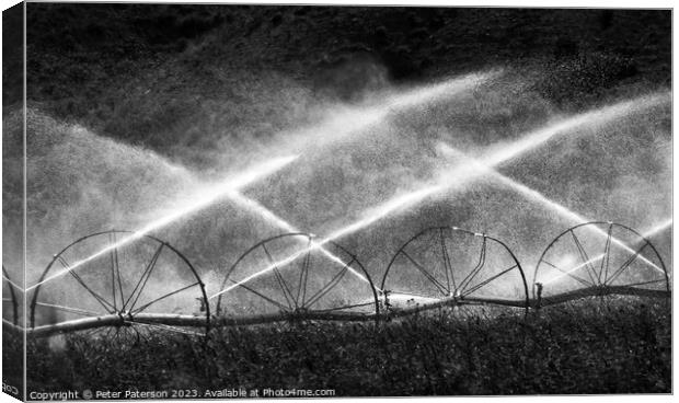 Field Irrigation USA Canvas Print by Peter Paterson
