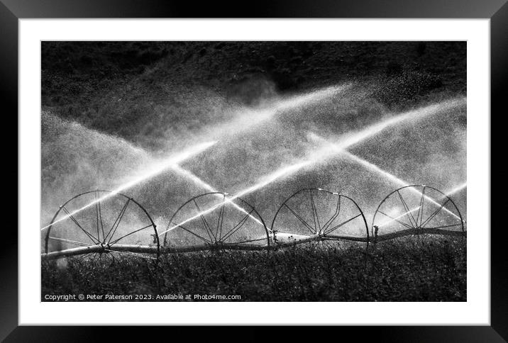 Field Irrigation USA Framed Mounted Print by Peter Paterson