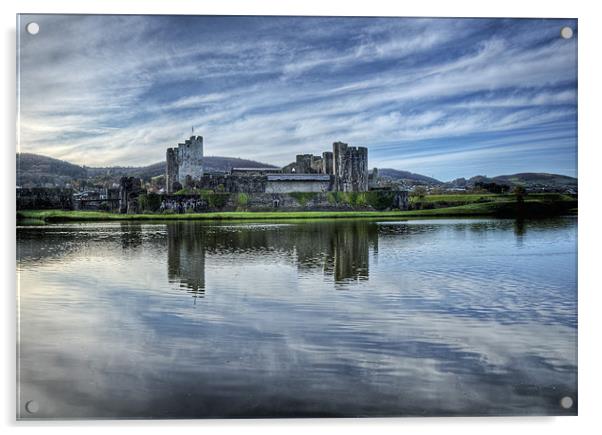 Caerphilly Castle Acrylic by Steve Purnell
