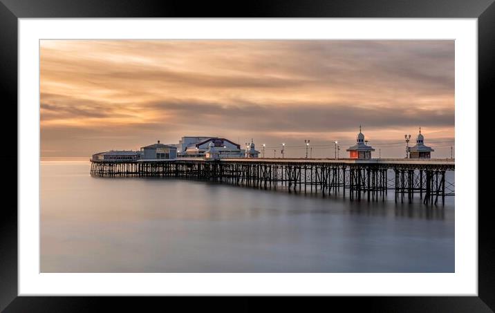 Sunset at North Pier in Blackpool Framed Mounted Print by Gary Kenyon
