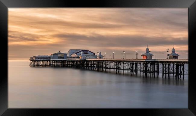 Sunset at North Pier in Blackpool Framed Print by Gary Kenyon