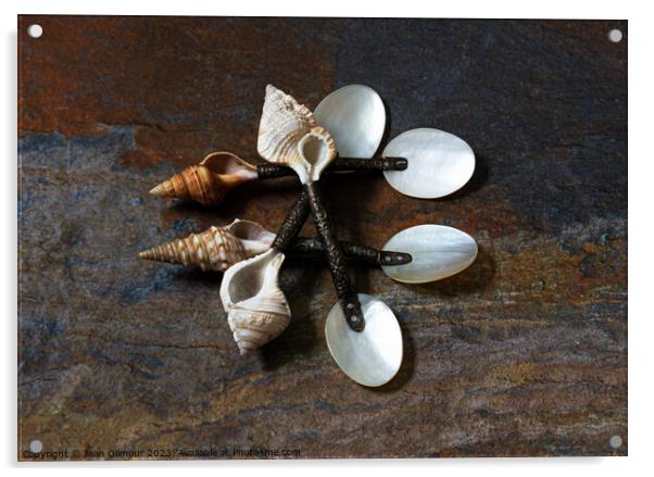 Shell Spoons Acrylic by Jean Gilmour