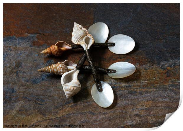 Shell Spoons Print by Jean Gilmour