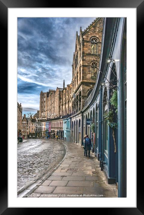 Edinburgh Victoria Street Framed Mounted Print by Andy Anderson