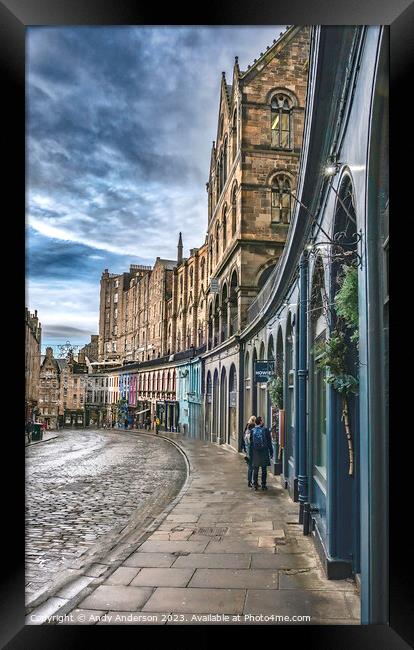 Edinburgh Victoria Street Framed Print by Andy Anderson