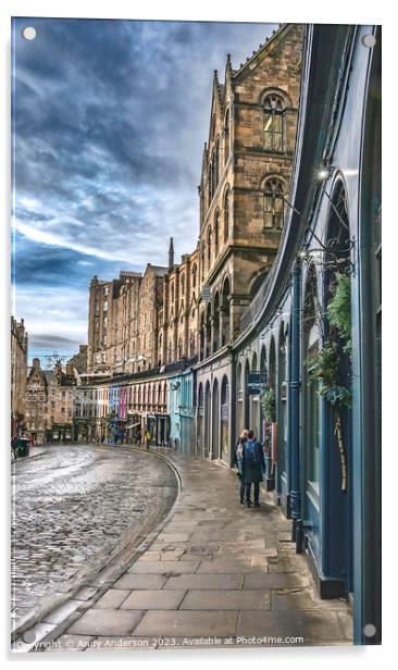 Edinburgh Victoria Street Acrylic by Andy Anderson