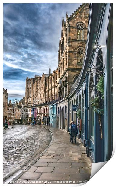 Edinburgh Victoria Street Print by Andy Anderson