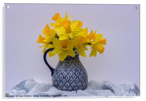 Jug of Daffodils  Acrylic by Jean Gilmour
