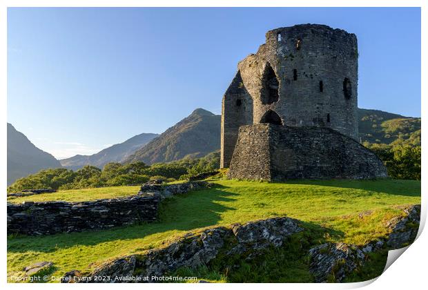 Castle at Dolbadarn Print by Darrell Evans