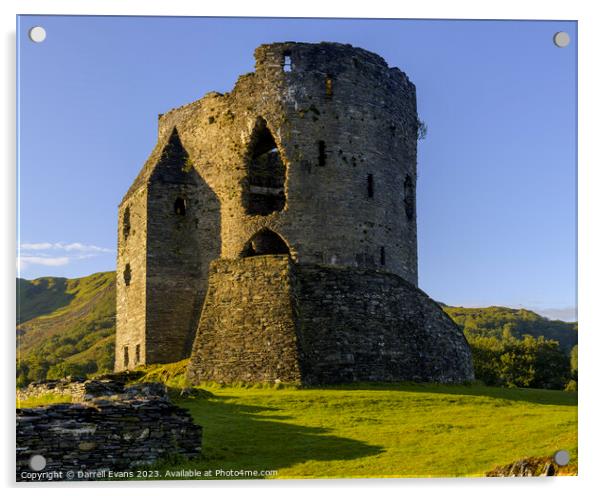 Dolbadarn Castle Acrylic by Darrell Evans