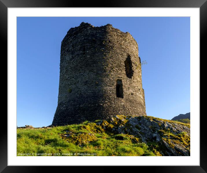 Dolbadarn Castle and rocks Framed Mounted Print by Darrell Evans