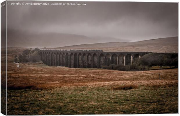 Crossing the Ribblehead Viaduct Canvas Print by Aimie Burley