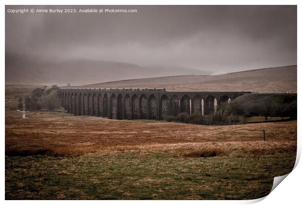 Crossing the Ribblehead Viaduct Print by Aimie Burley