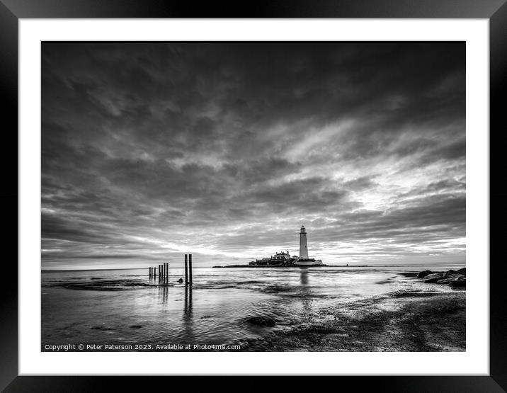 St Mary's Lighthouse Framed Mounted Print by Peter Paterson