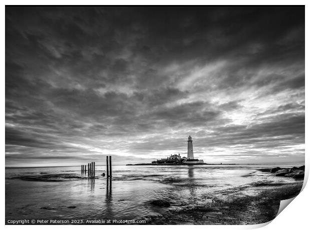 St Mary's Lighthouse Print by Peter Paterson