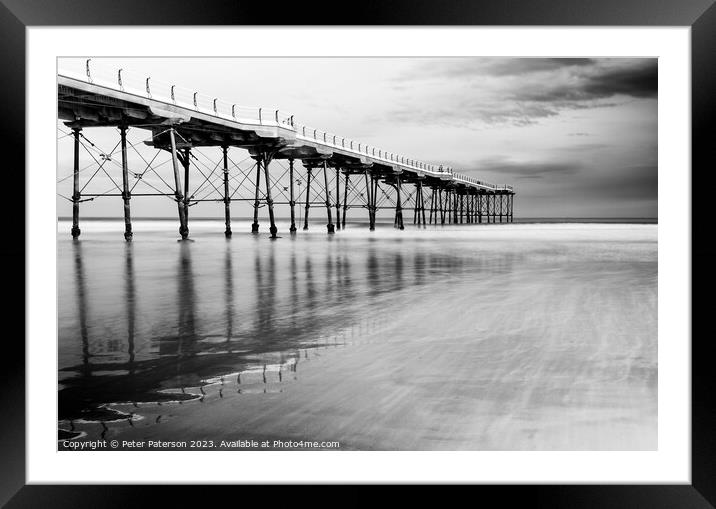 Saltwick Bay Pier Framed Mounted Print by Peter Paterson