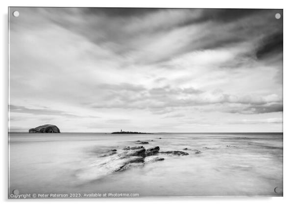 Seacliff Beach and Bass Rock Acrylic by Peter Paterson