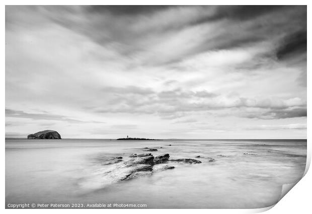 Seacliff Beach and Bass Rock Print by Peter Paterson
