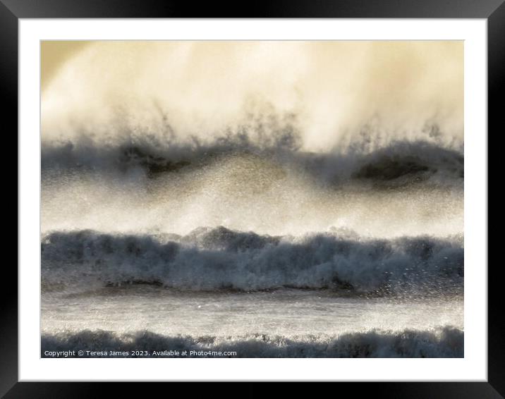 Waves with spray  Framed Mounted Print by Teresa James