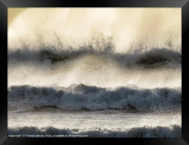 Waves with spray  Framed Print by Teresa James