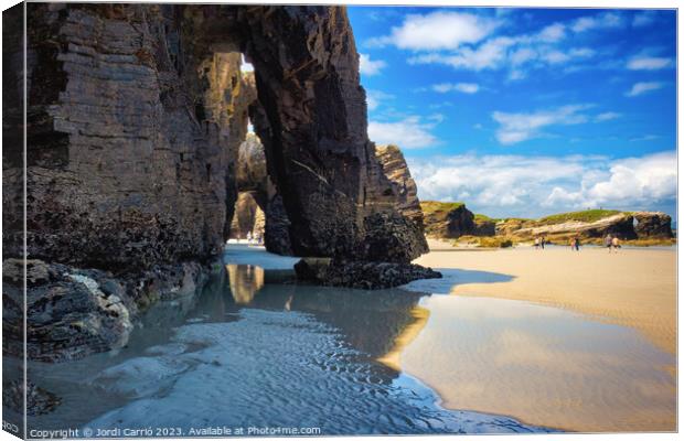 Majestic Cliffs of Las Catedrales - C1705-0408-ORT Canvas Print by Jordi Carrio