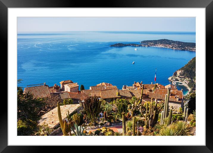 Eze Village and the Sea Framed Mounted Print by Artur Bogacki