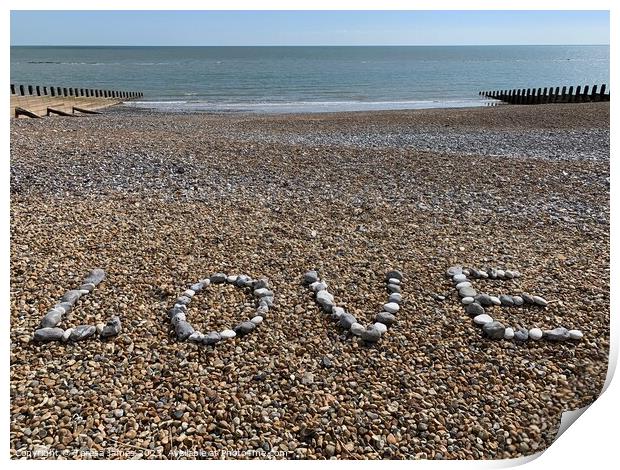 love on the beach  Print by Teresa James