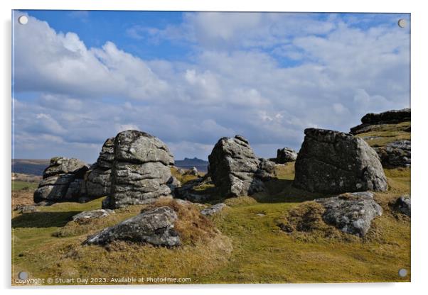Bell Tor, Dartmoor - Magnificent Rock Formation Acrylic by Stuart Day
