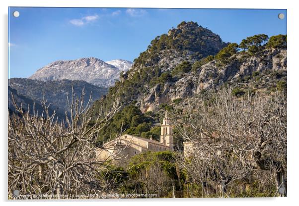 Village Caimari and the Serra de Tramuntana mounta Acrylic by MallorcaScape Images