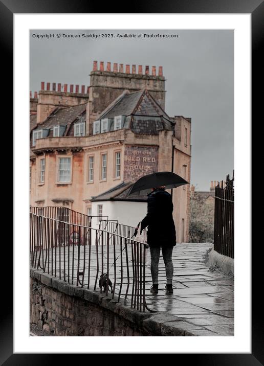 Julian Road Bath in the rain Framed Mounted Print by Duncan Savidge