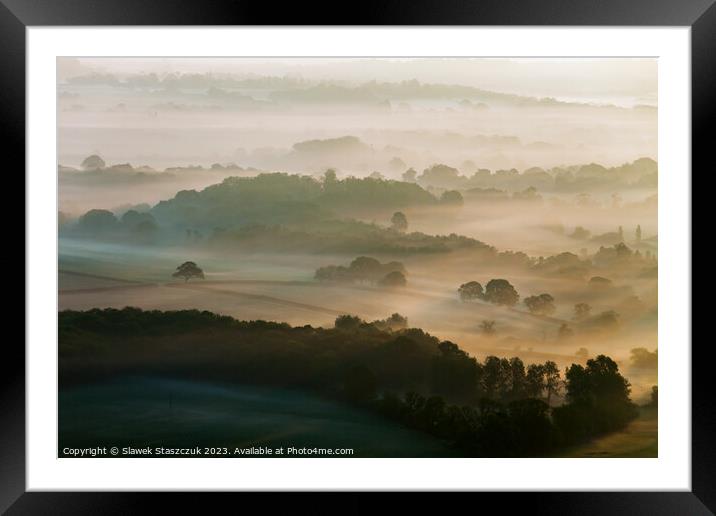 Mist in the Valley Framed Mounted Print by Slawek Staszczuk