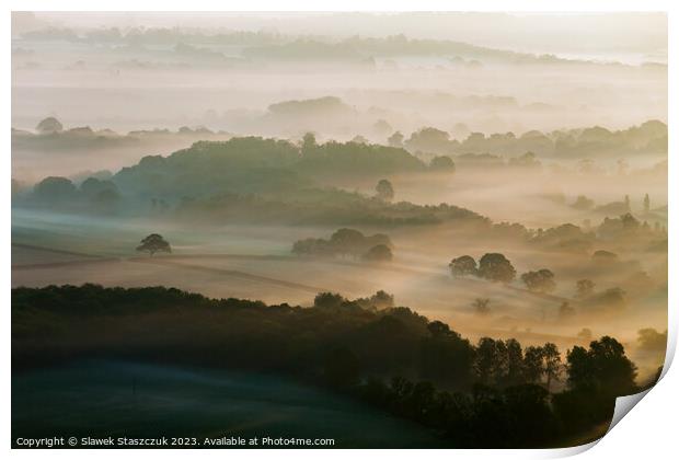 Mist in the Valley Print by Slawek Staszczuk