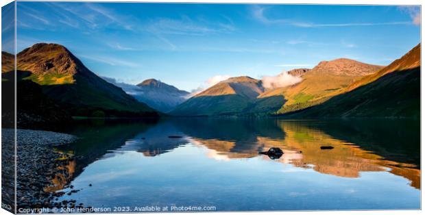 Wastwater summer panorama Canvas Print by John Henderson