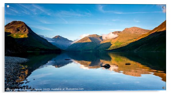 Wastwater summer panorama Acrylic by John Henderson